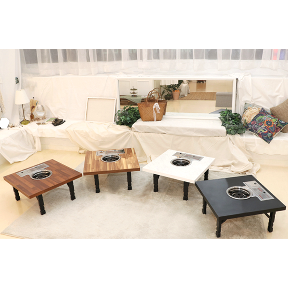 접이식 미니불판식탁 버너식탁 1인식탁 4color 아카시아 집성목