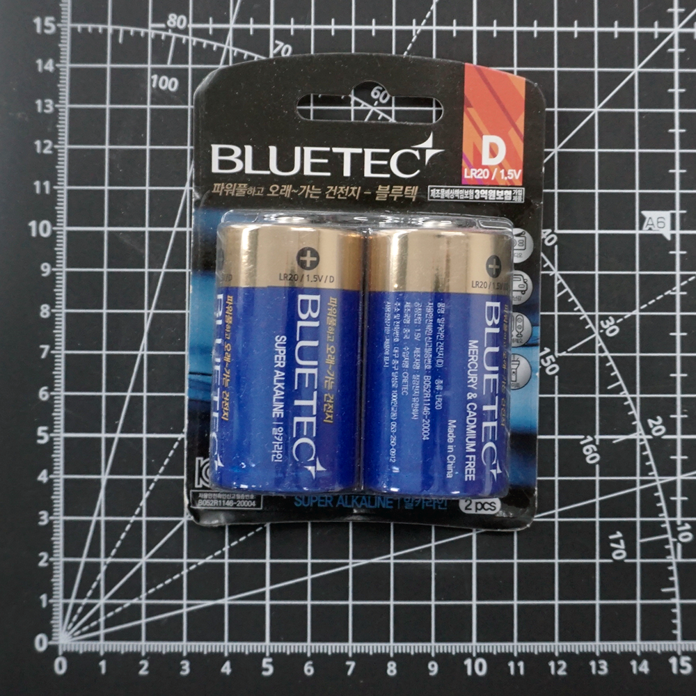 [BLUETEC 블루텍] LR20 1.5V D 알카라인 건전지 2pcs