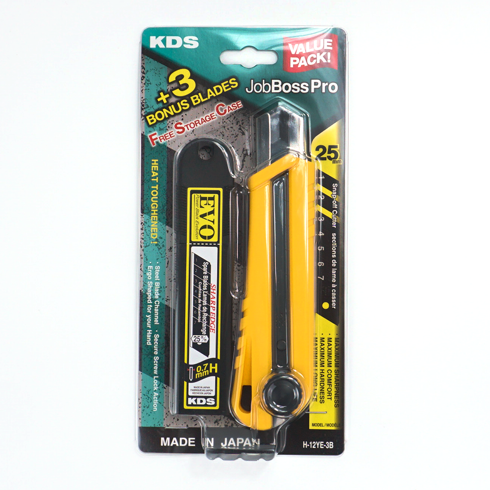 [KDS 케이디에스] H-12YE-3B 388-0044 대형나사잠금식커터칼 색상랜덤